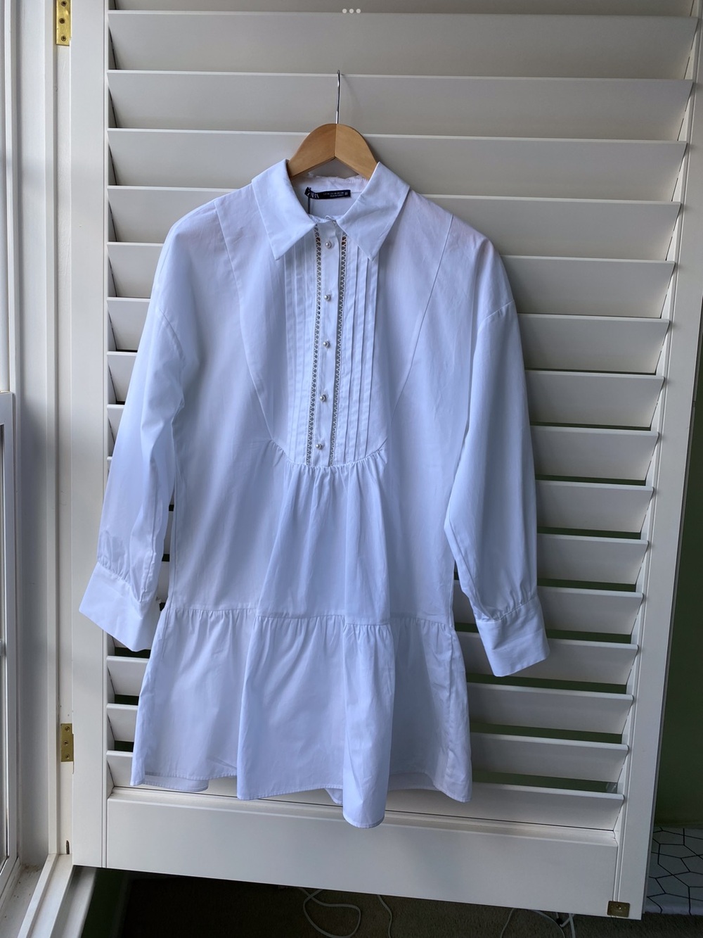ZARA white Poplin mini dress
